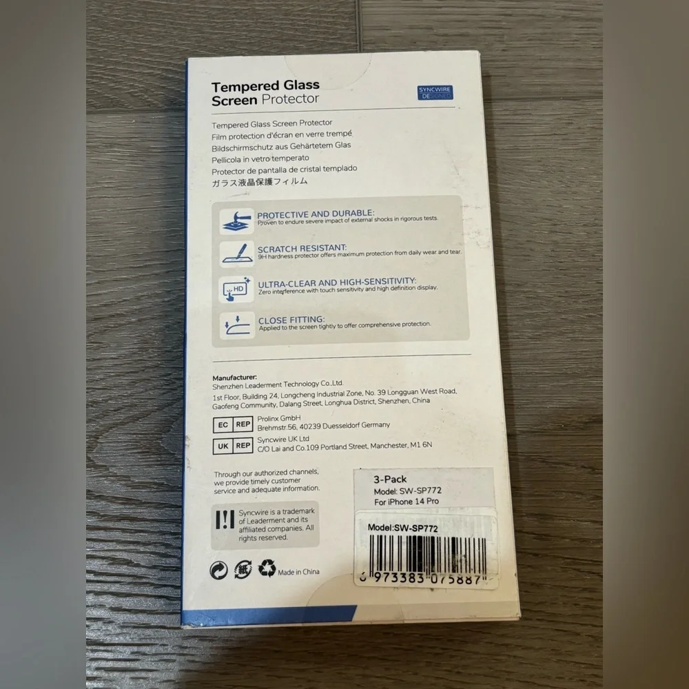 Syncwire Tempered Glass Screen Protectors 3-Pack for iPhone 14 Pro